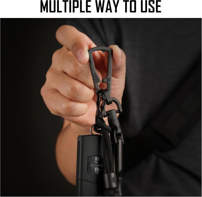 KeyUnity مشبك مفاتيح كارابيني من التيتانيوم، حامل مفاتيح EDC سريع الإطلاق مع حلقة مفاتيح - Image 2